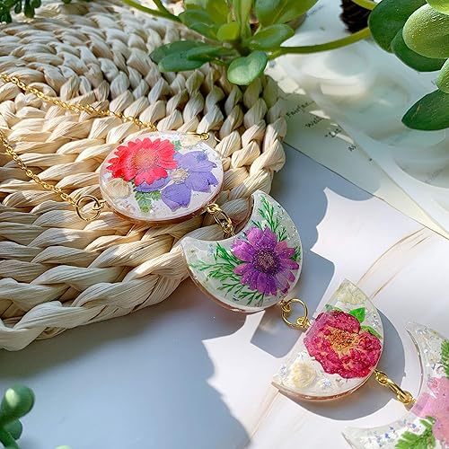 Miniatura 7 de Moldes de silicona de resina epoxi de fase lunar para colgar en la pared, posavasos, llavero, fundición de joyas, decoración bohemia del hogar, con