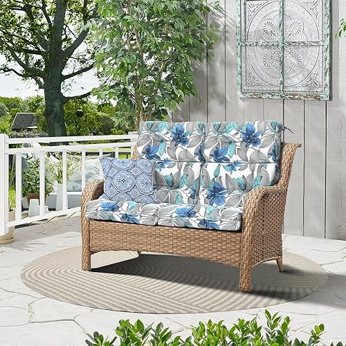 Miniatura 6 de Cojines para sillas mecedoras para exteriores, antideslizantes, con respaldo antideslizante, cojín para silla de respaldo alto para sillas de patio,