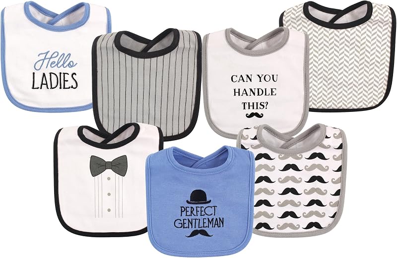 Hudson Baby Baberos unisex de algodón para bebé, caballeros, talla única