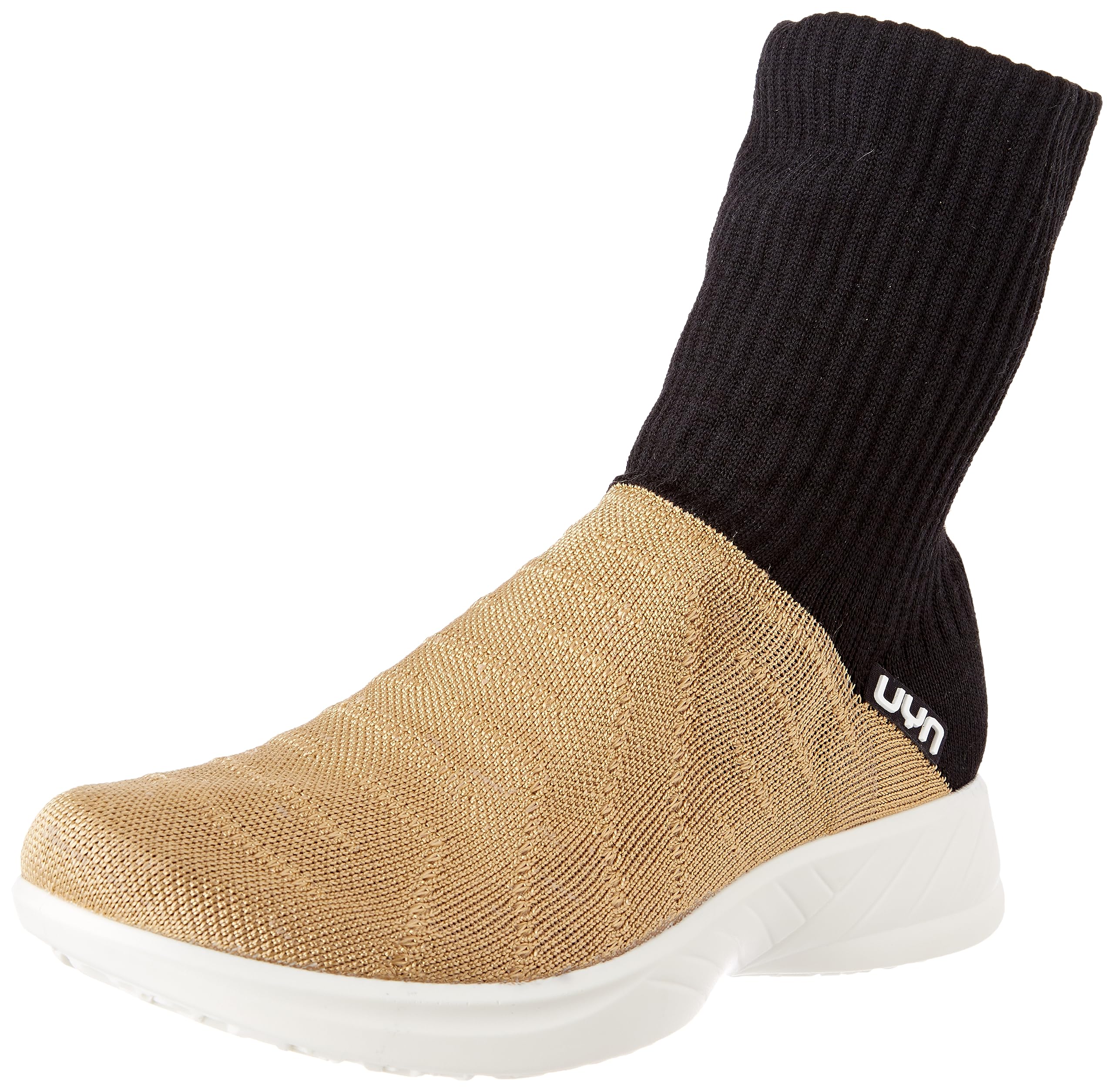 UYN Y100069-S080 3D Ribs Metal Sneaker Women Gold/Black UK 3.5