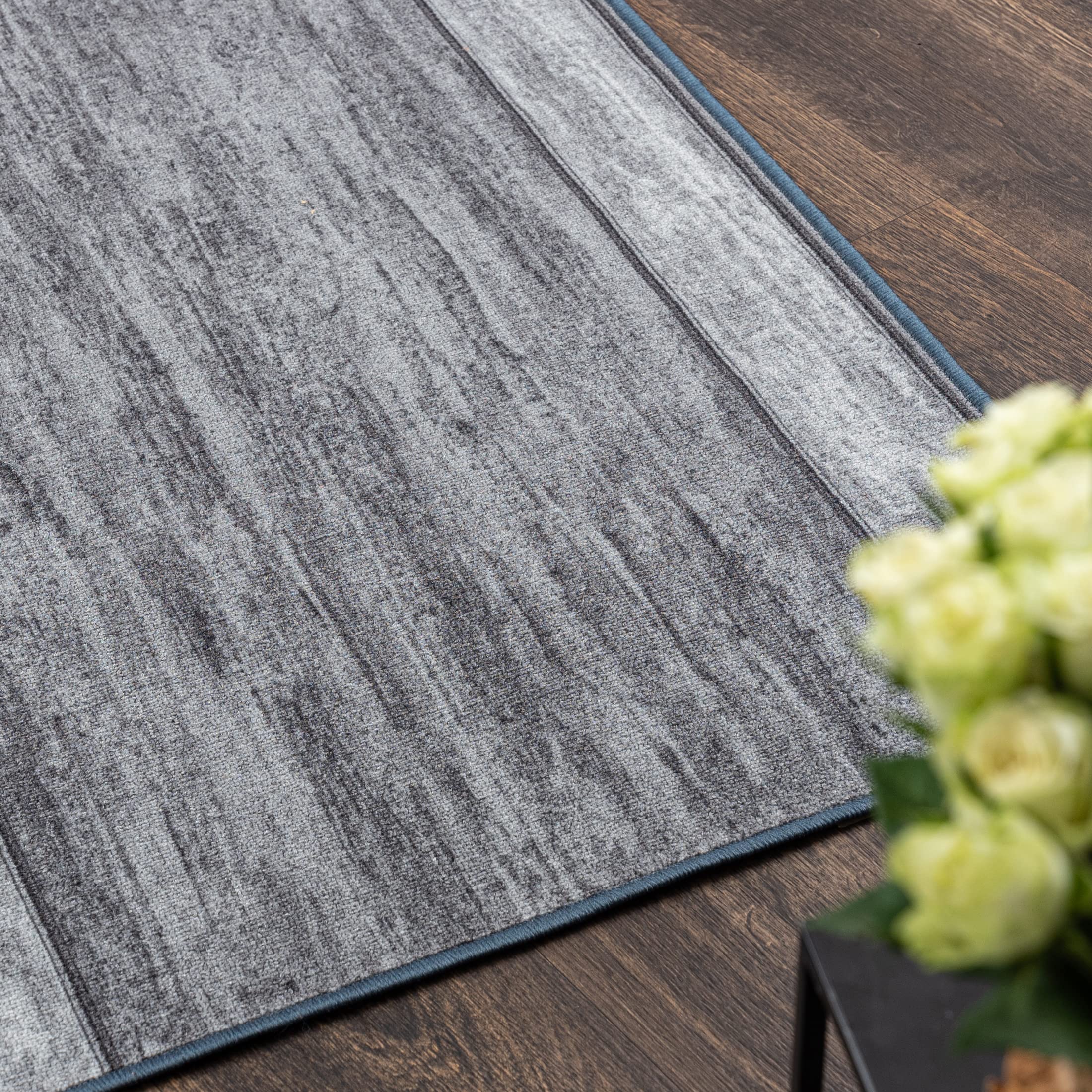 Mazovia rutschfest Teppich Läufer Flur - Modern Muster Teppichläufer - Kurzflor Flurläufer für Vorzimmer, Küche - ÖKO-TEX Zertifiziert - Meterware Grau - 67 x 400 cm