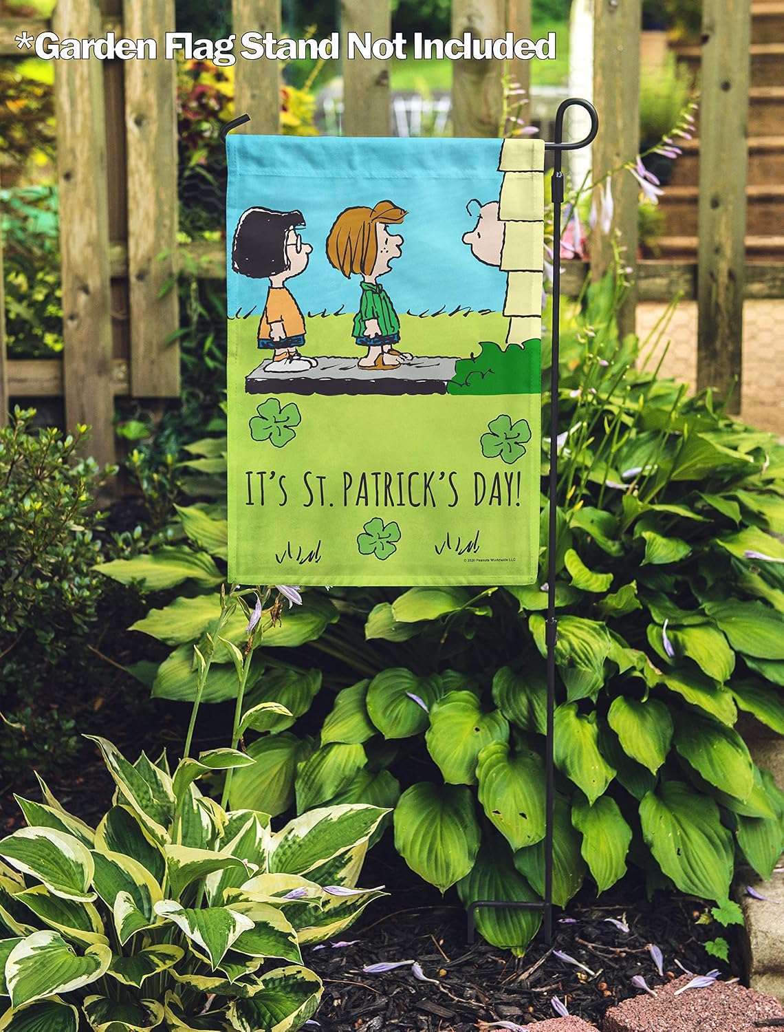 Flagology, PEANUTS It's St. Patrick's Day, Chuck – Garden Flag 12" x 18", Officially Licensed PEANUTS®, St. Patrick's Day