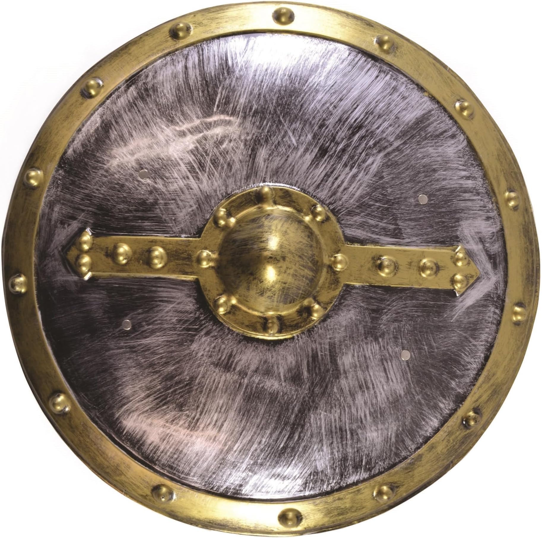 BA1011 Accessory | Round Armor Shield | for Men | 1 Piece | Silver and Gold PVC, Multicolor, One Size, 48 cm