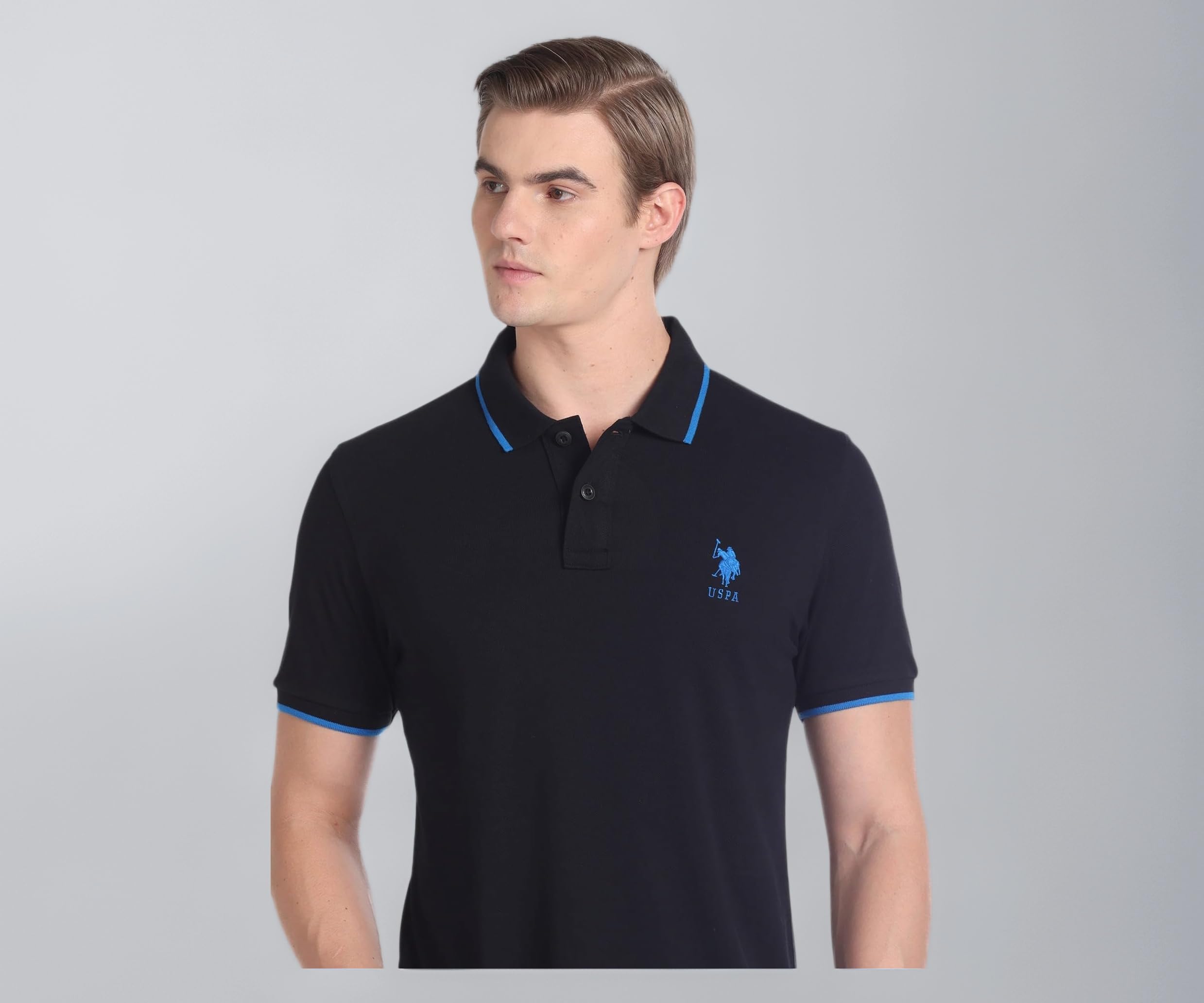 - Striped Slim Fit Polo T Shirts for Men - 100% Cotton, Half Sleeves Mens Tshirt