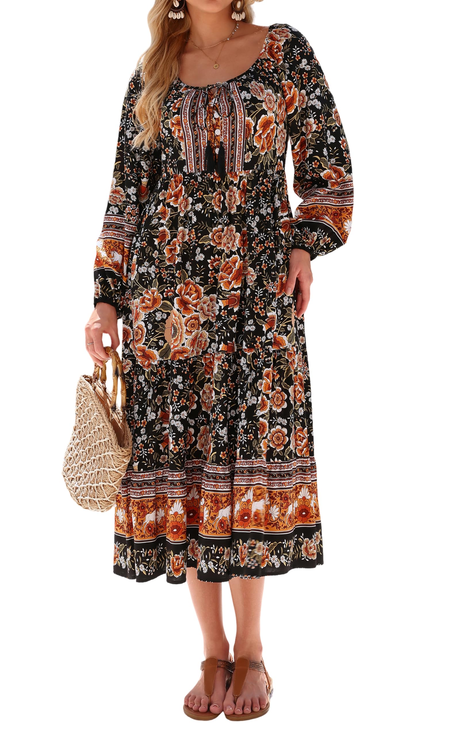 Robe fluide fleurie loose fit pour masquer les complexes - 7