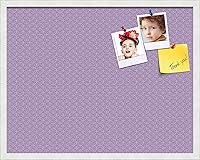 Vista 270 de PinPix Tablero de anuncios de corcho de 12 x 12 pulgadas. Este tablero decorativo enmarcado viene con diseño de círculos B W y un marco blanco