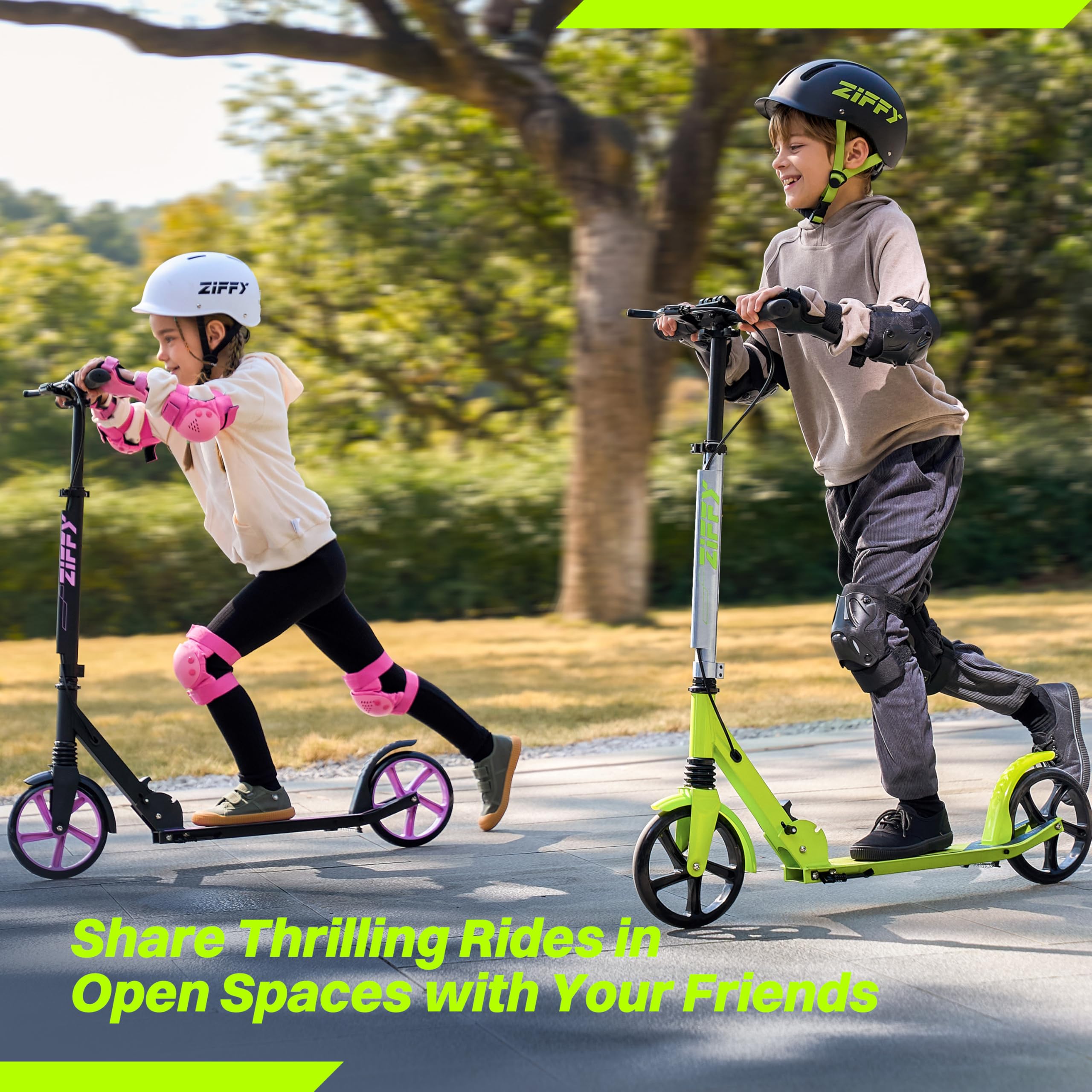 ZIFFY 3-Rad-Kinderroller Für Kids Von 3-5 Jahren - Mit Coolen LED-Leuchträdern & Verstellbarem Lenker