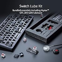 Vista 7 de ASUS ROG Azoth 75 Teclado inalámbrico para juegos personalizado, pantalla OLED, montaje en junta, amortiguación de tres capas, interruptores azules