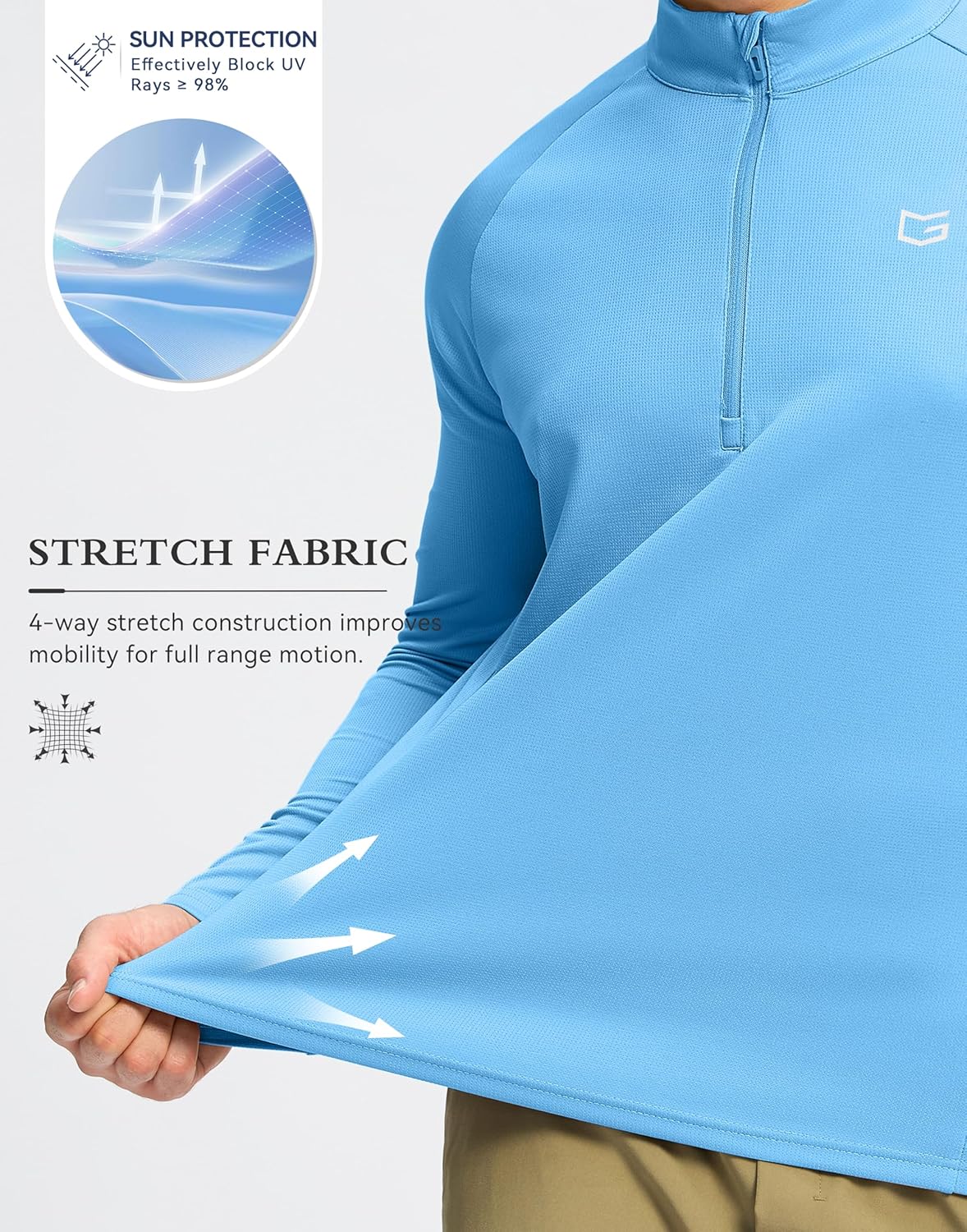 G Gradual Men's Running Shirts Long Sleeve Athletic Shirt Lightweight Quick Dry Quarter Zip Pullover for Men Workout Gym Golf - Image 6