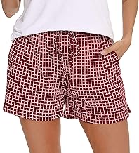 Lovasy Bas de Pyjama Femme Court Pantalon Short de Pyjama Été en Modal Couleur Unie Léger Pantalon de Nuit Grande Taille avec Poches Latérales