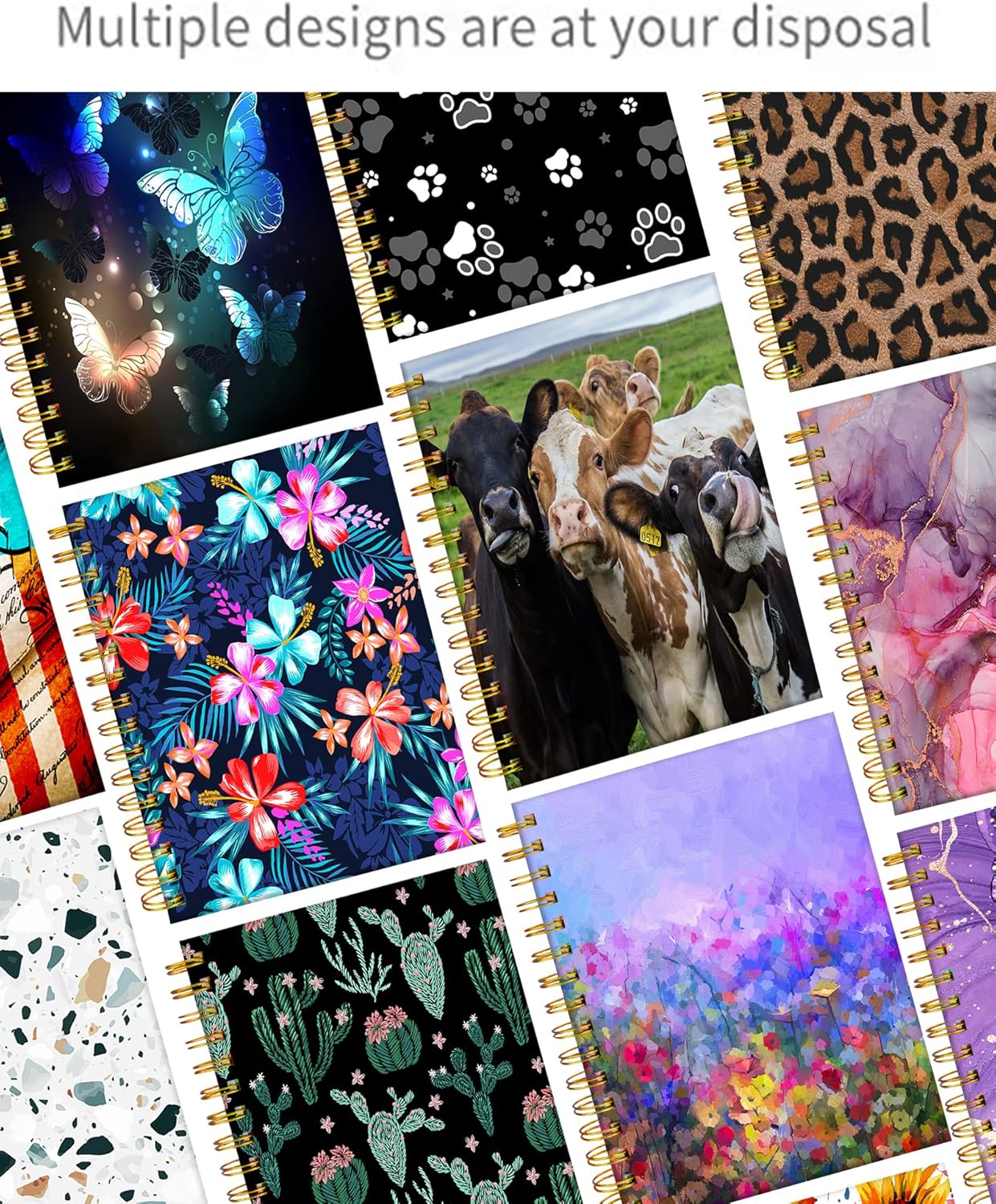 iampanda Spiral Journal Notebook,Strong Twin-Wire Binding with Premium Paper for Girl Women,Chic Marble 60 Sheets A5 College Ruled Notebook/Journal,Perfect for School Office Home Gifts,Pink Gold - Image 6