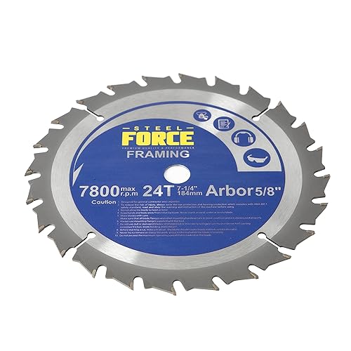 Miniatura 4 de Steel Force WC7224 7-14 pulgadas 24T con eje de 58 pulgadas TCT hoja de sierra circular para corte de madera (24T)