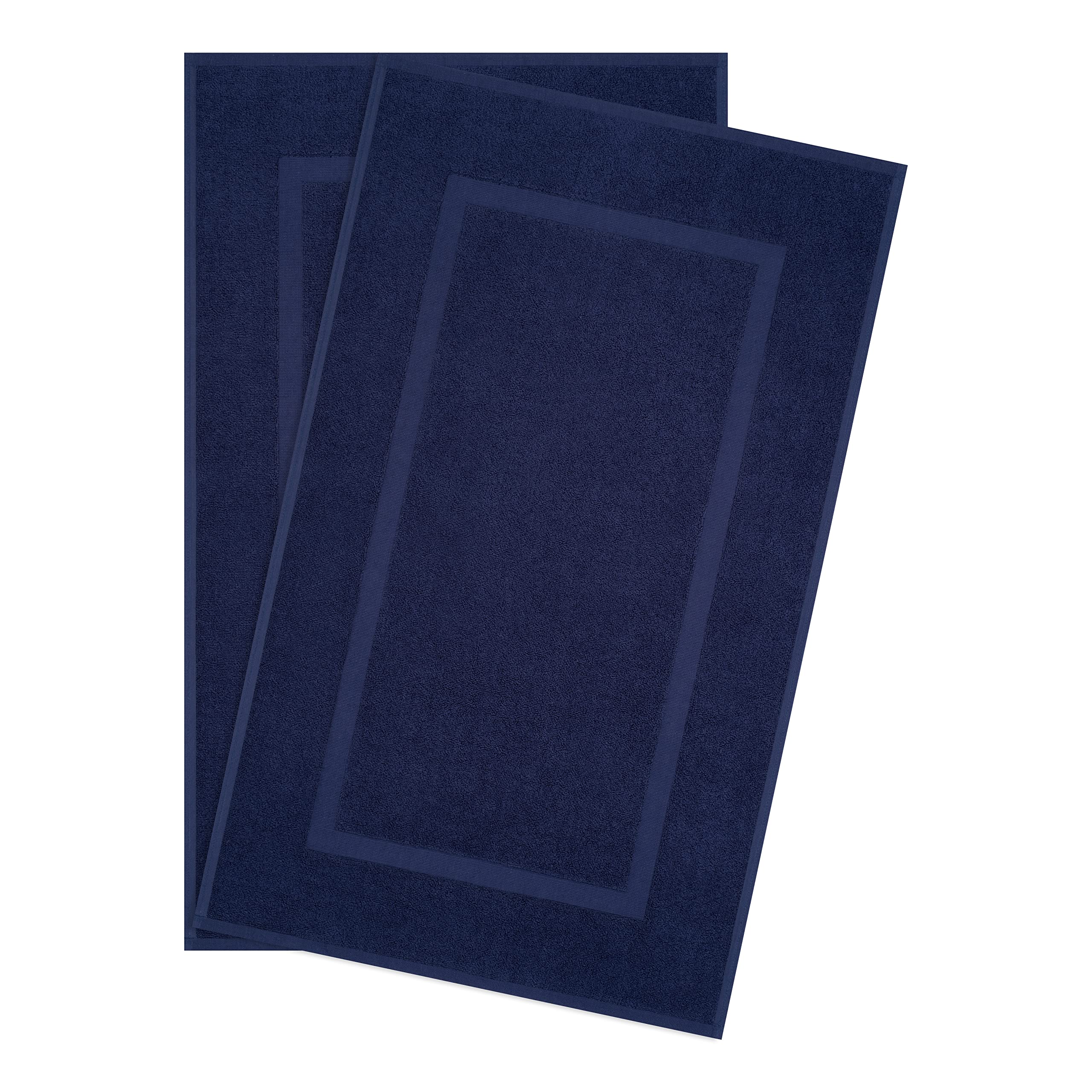 Cotton Paradise Bath Mat Towels for Bathroom, 20x34 inch 100% Cotton Bath Mats, Soft Absorbent Washable Floor Towels Bath Mat Rugs, Navy Blue