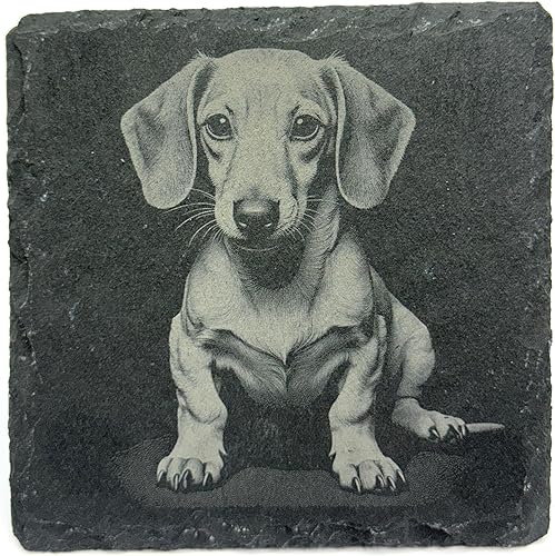 Miniatura 3 de Juego de 4 posavasos de pizarra grabados con láser