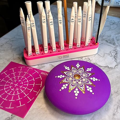 Miniatura 5 de Happy Dotting Company - Molde de roca grande - Diseño #5-5.5 pulgadas de ancho - Cuenta con una forma redonda y lisa y un punto central incorporado