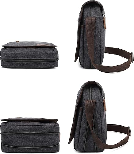 Miniatura 3 de Sechunk Bolso bandolera de lona vintage pequeño Bb_284 S_negro, S_Azul, S_café, S_verde, S_gris, Caqui, S_amarillo, L_negro, L_azul., L_café,