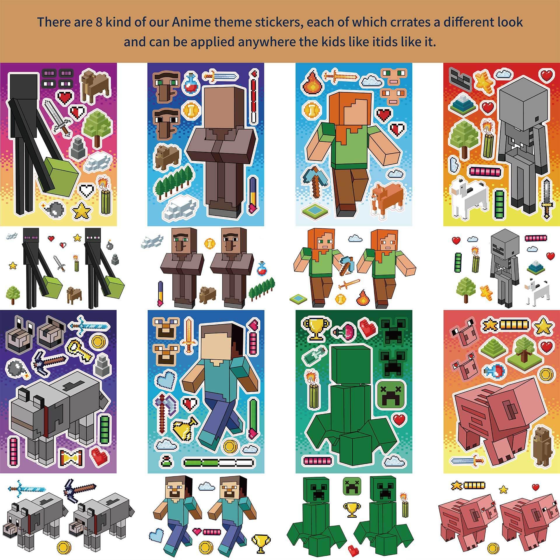 24 Pcs Game Face Stickers for Children Party Bags Make Your Own Stickers Characters DIY Stickers for Kids Party Favor Supplies Craft - Image 2