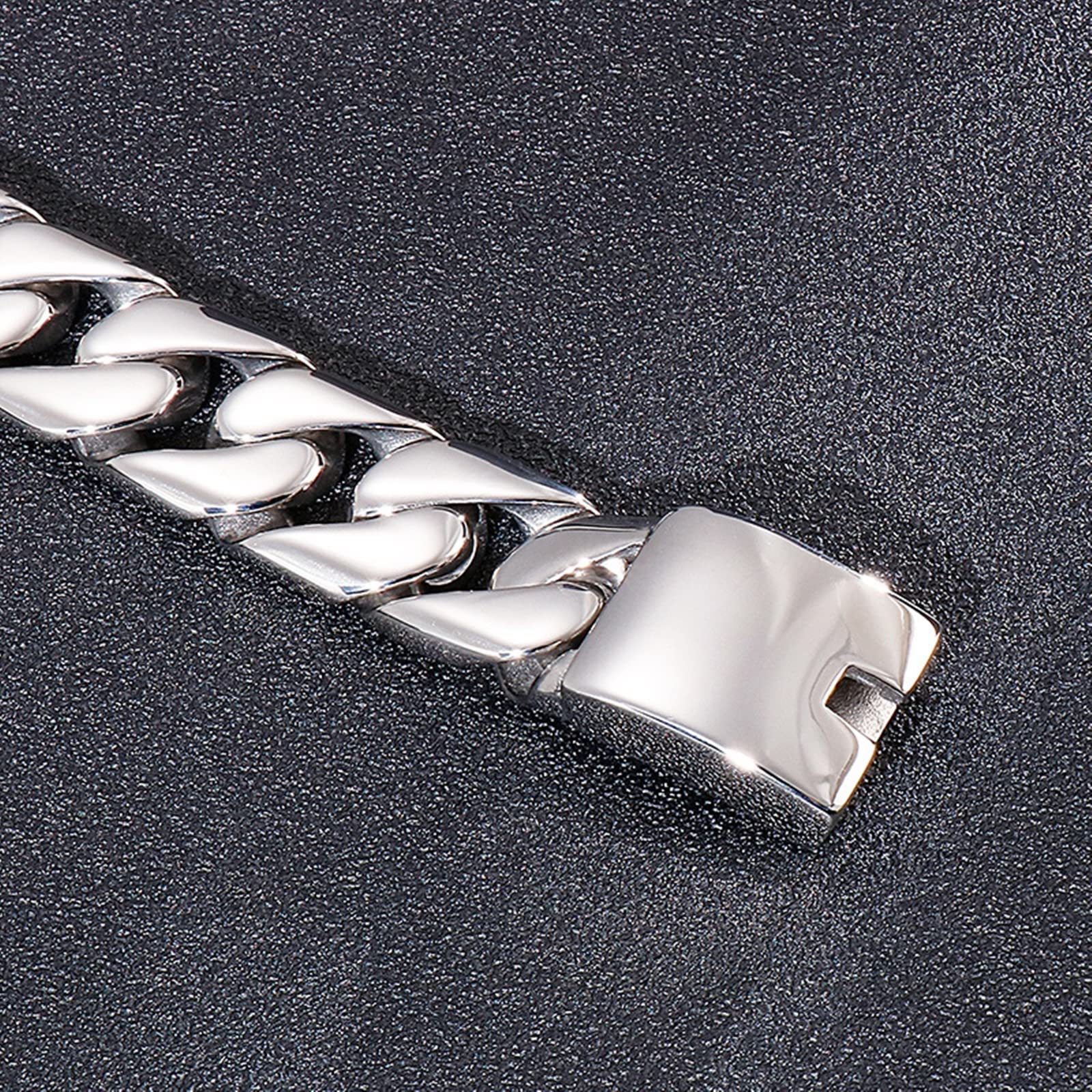 Herren Herren Personalisiert Armband in Edelstahl, Cuban Glieder Link Panzerkette Wickelarmband Unisex Kette personalisiert Klassische, Geschenk für Ihn