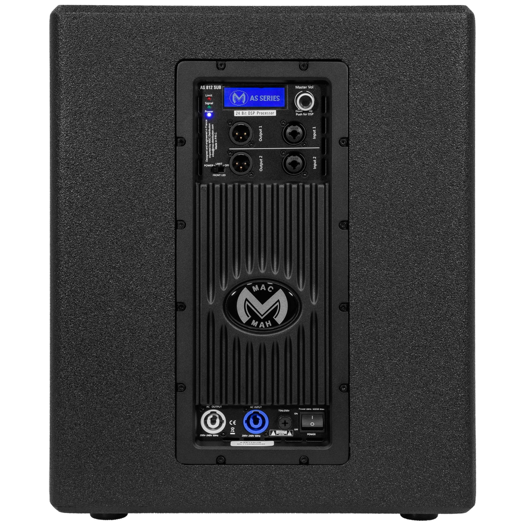 AS 812 Aktiv Subwoofer 12 Zoll - 600W RMS / 1200W Peak, DSP, M20 Stativflansch für DJ PA Bühne