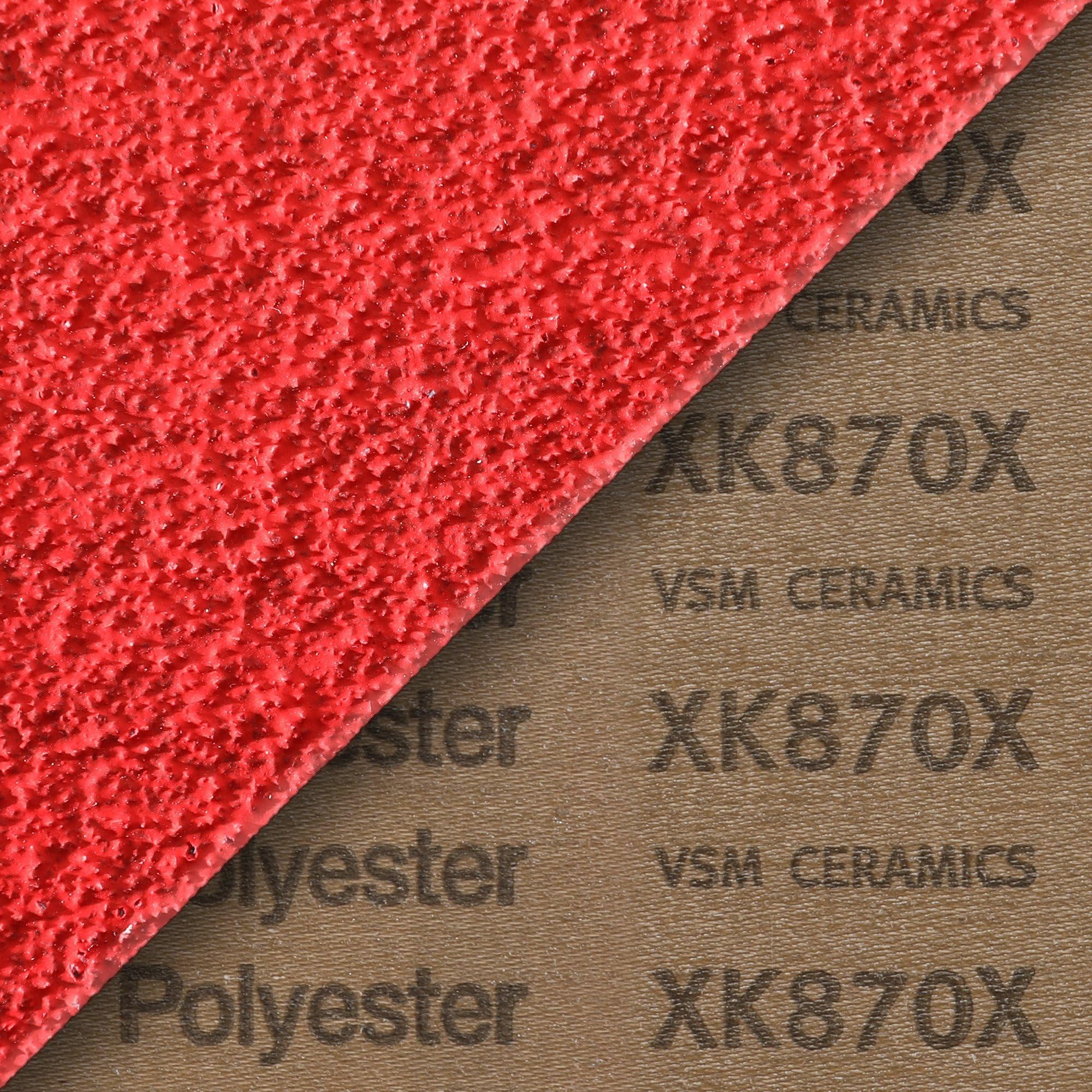 VSM XK870X - Cinta de lija (100 x 3500 mm, grano P50, 20 unidades, grano cerámico agresivo para metal y acero inoxidable), base de tejido resistente, resistente al agua, bandas de lijado profesionales