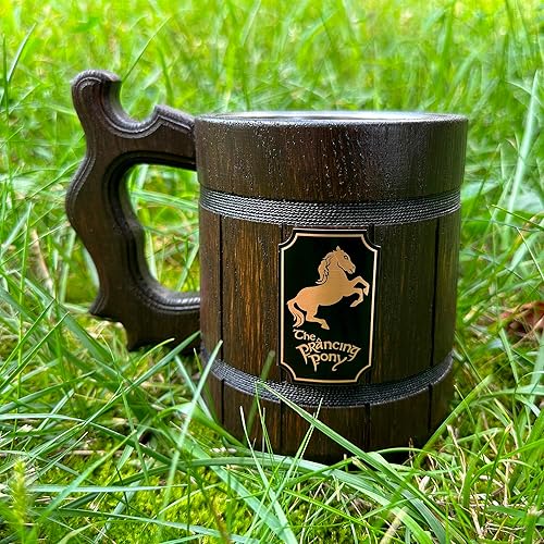 Miniatura 4 de Prancing Pony Beer Mug, 22 oz, Lord Beer Stein, Personalized Wooden Beer Tankard, Beer Mugs with Handles, Groomsman Gift, Gift for Him, Gift for Man