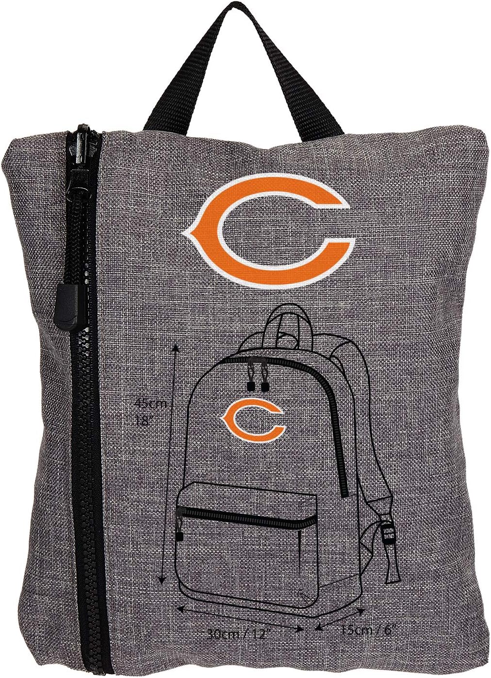 Officially Licensed NFL Chicago Bears "Tandem" Packable Backpack, Grey, One Size : Sports & Outdoors