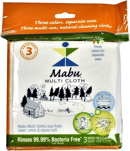 MABU Multi Household Biodegradable Cleaning Cloths - Pack of 3