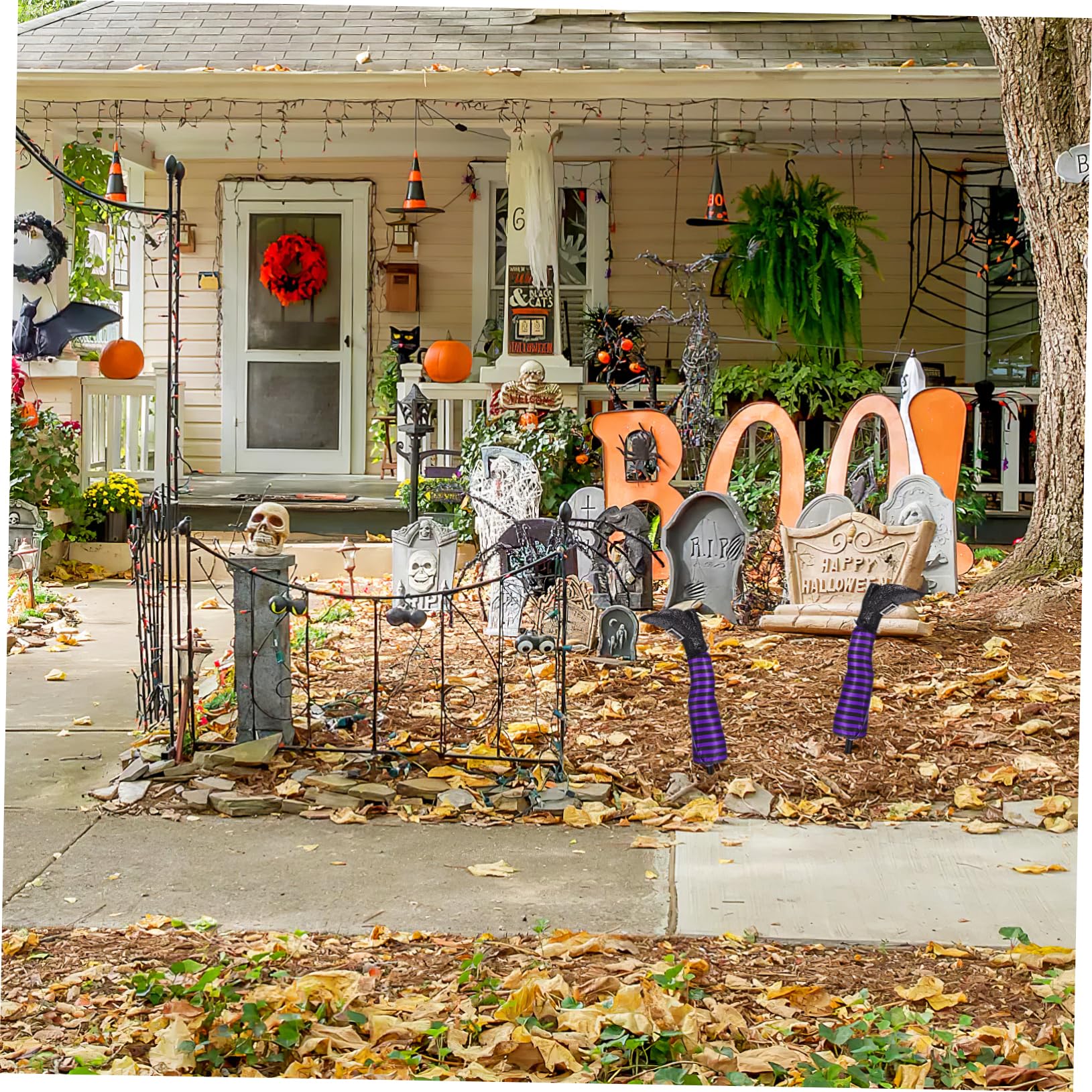 Happyyami Einzigartige Hexenbeine Mit Halloween- Für Gartenparty-Dekorationen Einfach Zu Platzieren Geeignet Für Den Außenbereich