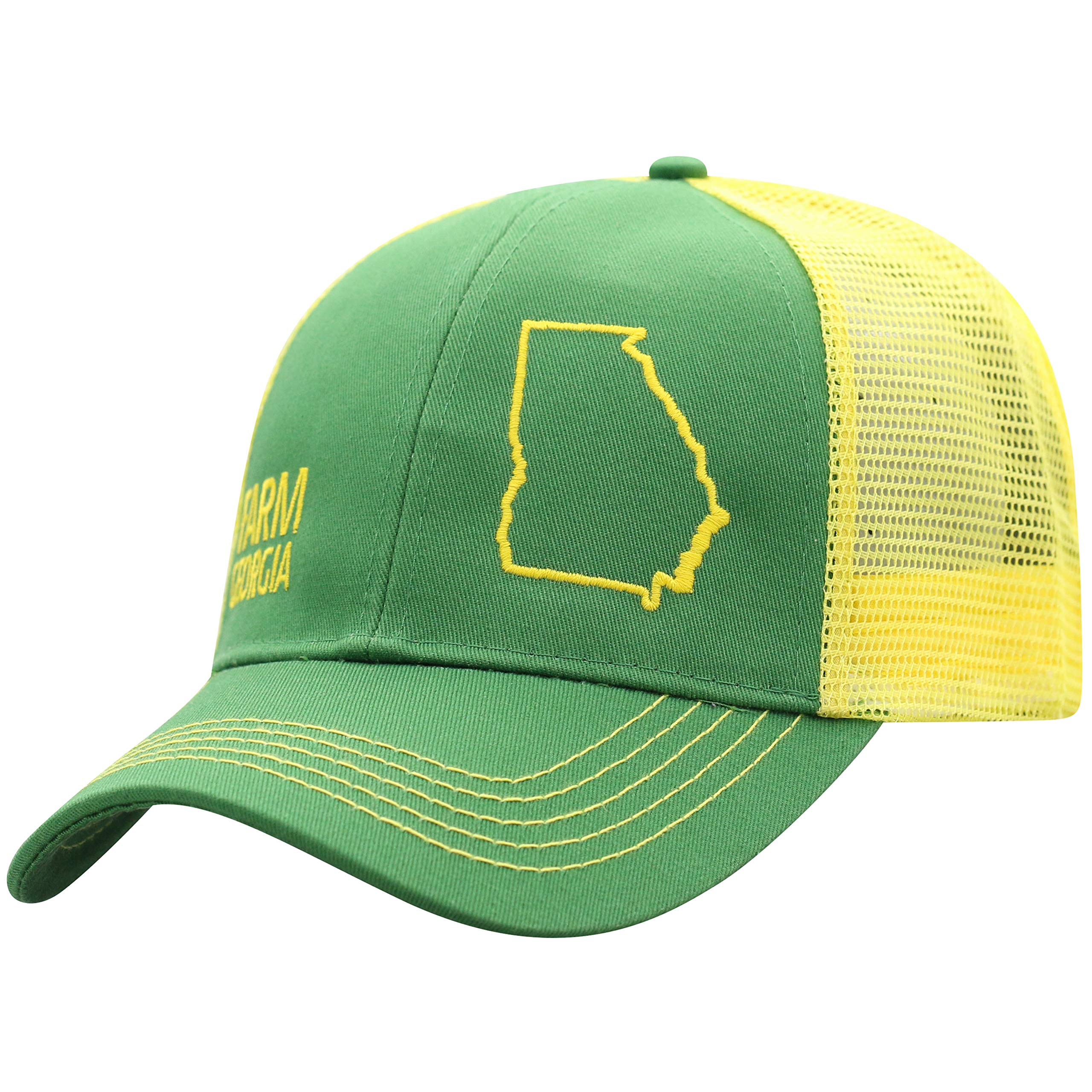 John Deere Farm State Pride Berretto Stile Trucker - Verde Con Ricamo FARM E Nome Stato, Griglia Posteriore Regolabile - 3