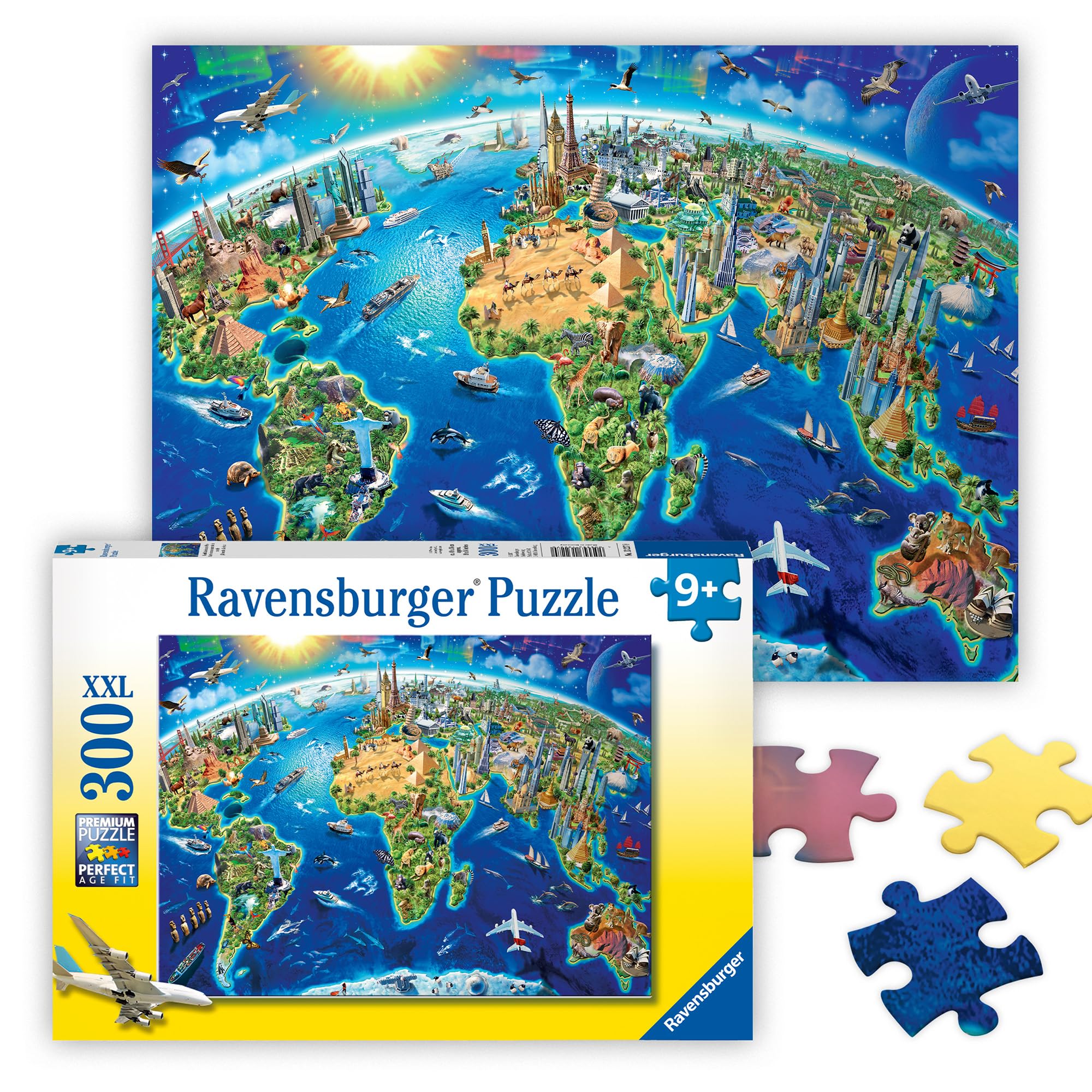 Ravensburger -World Landmarks Map - 300 pc Puzzle