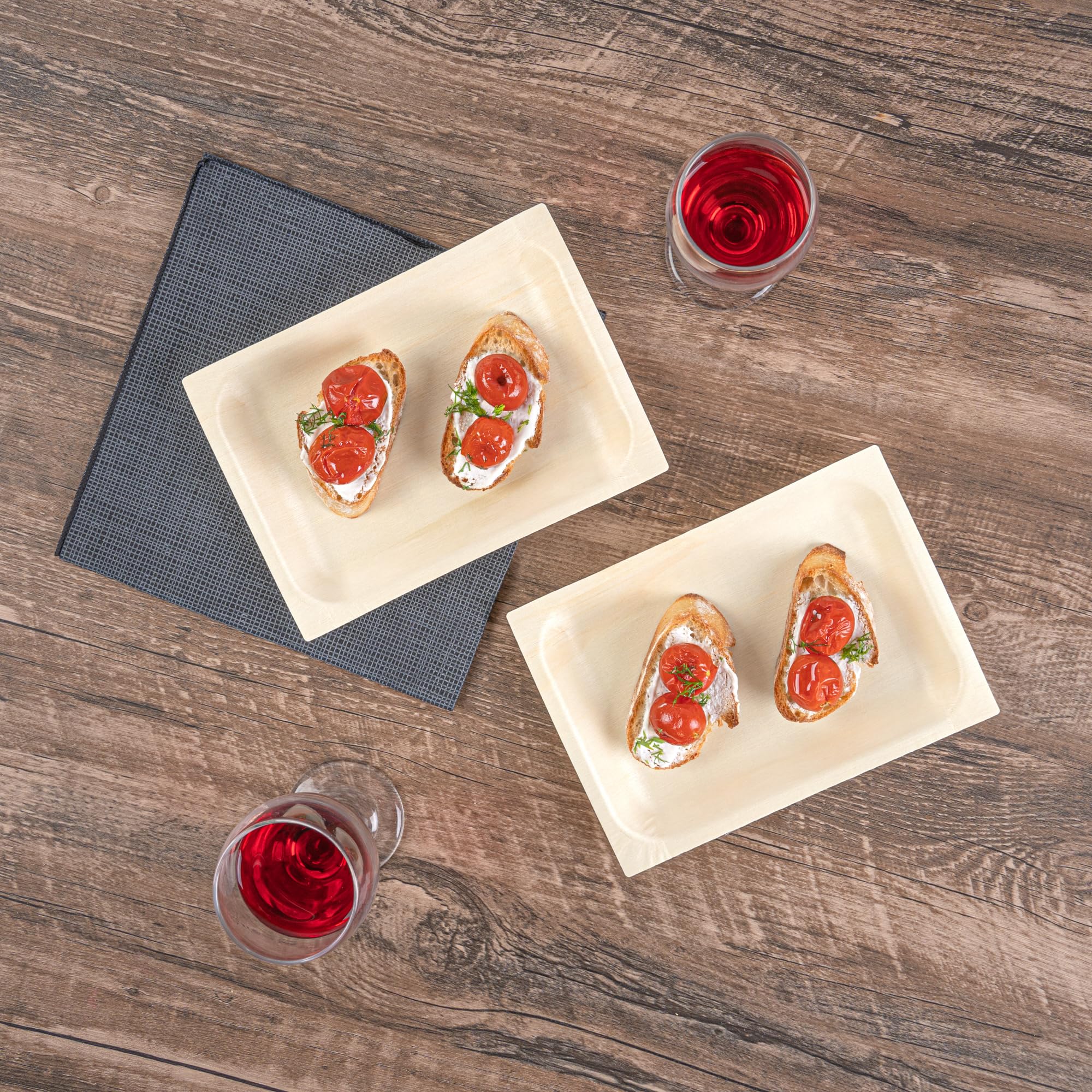 Restaurantware - Platos de servir Taipei de 7 x 5.1 pulgadas, 200 platos desechables para fiestas, sostenibles, a prueba de grasa, platos de madera de álamo, resistentes, para fiestas, bodas, camping,