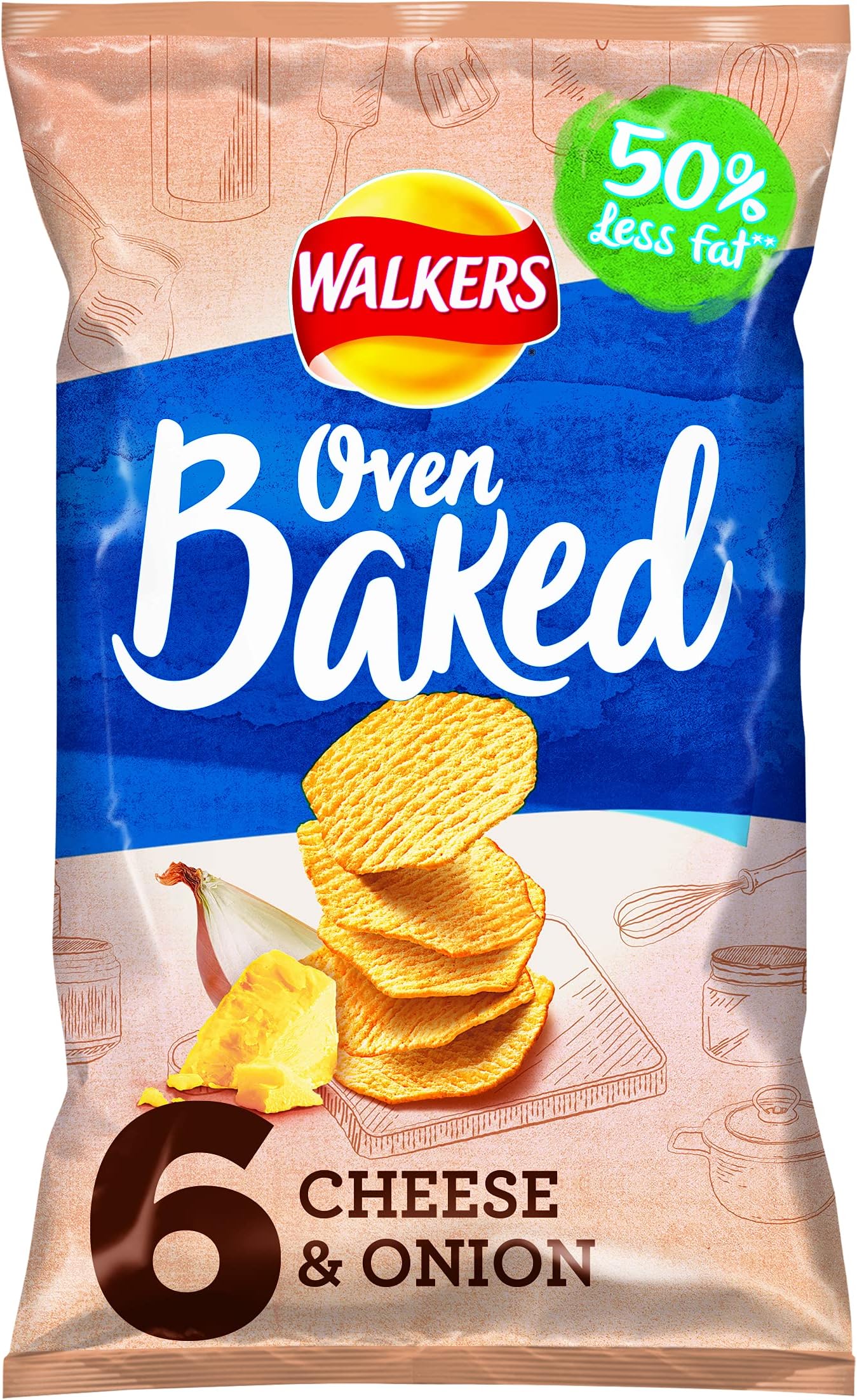 Baked Cheese and Onion Crisps 6 Pack 150g