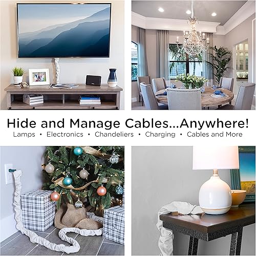 Miniatura 6 de Cordinate - Cubierta de tela para cables, 6 pies (30.48 cm), para ocultar cables, ideal para lámparas de techo y de mesa, gestión de cables, fácil