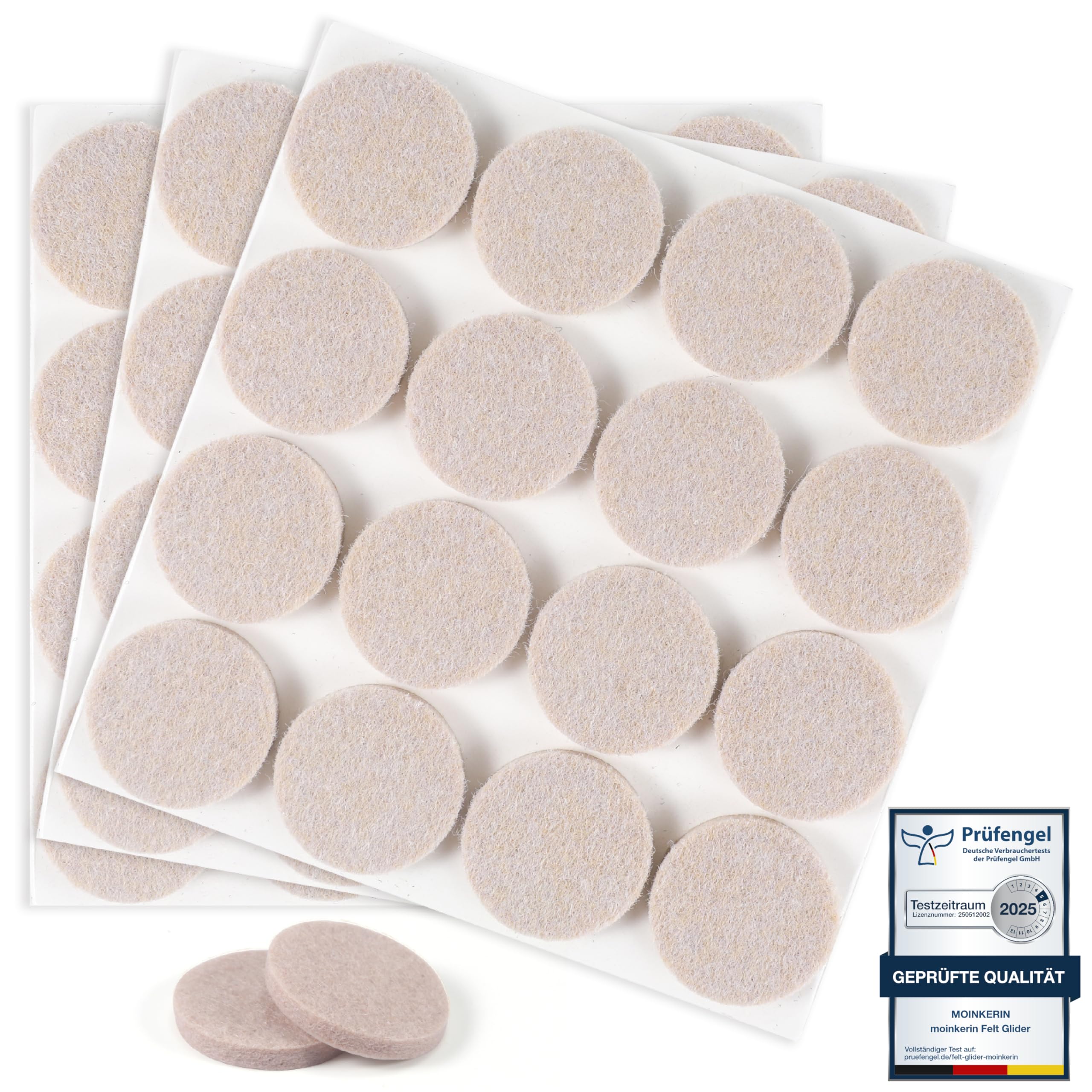 moinkerin 32 Stücke Filzgleiter Selbstklebend 35mm filzgleiter für stühle 5mm Dicke Möbel Filzgleiter für Möbelfüße Stuhlbeine, Hartholzböden(Schwarz,35mm)
