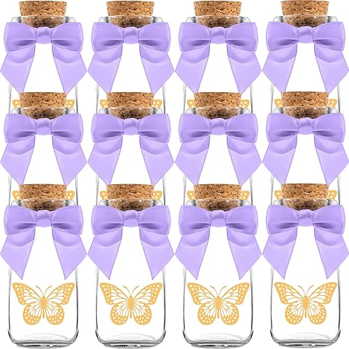 Miniatura 15 de Paquete de 24 botellas de vidrio de leche vintage Oh Baby Woodland con cintas y calcomanías, regalos elegantes para baby shower para invitados y Oh