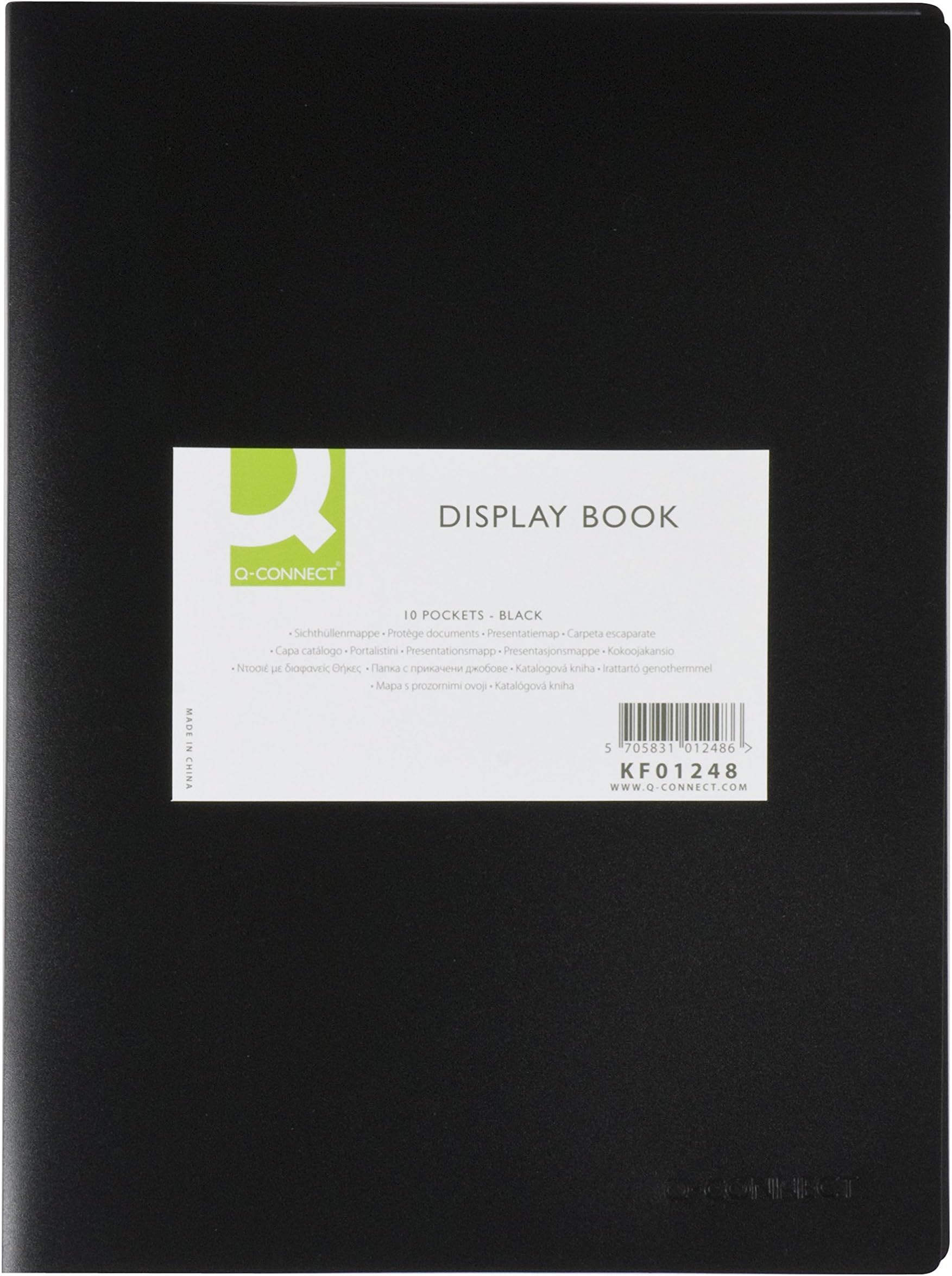 Q Connect polypropylene Display Books. Quality A4 display books ideal for everyday use and perfect for filing, display or presentations. Complete with 10 copy-safe pockets. Colour - Black.