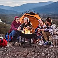 Vista 7 de FireBeauty Fire Pit BBQ Grill Pit Bowl with Mesh Spark Screen Cover,Poker