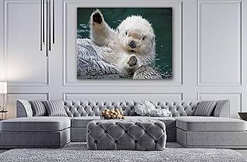 Amazon.co.jp: 川で溺れるラッコ 現代装飾画 け写真 ソファの背景絵画 Amazon.co.jp: 川で溺れるラッコ 現代装飾画 け写真 ソファの背景絵画