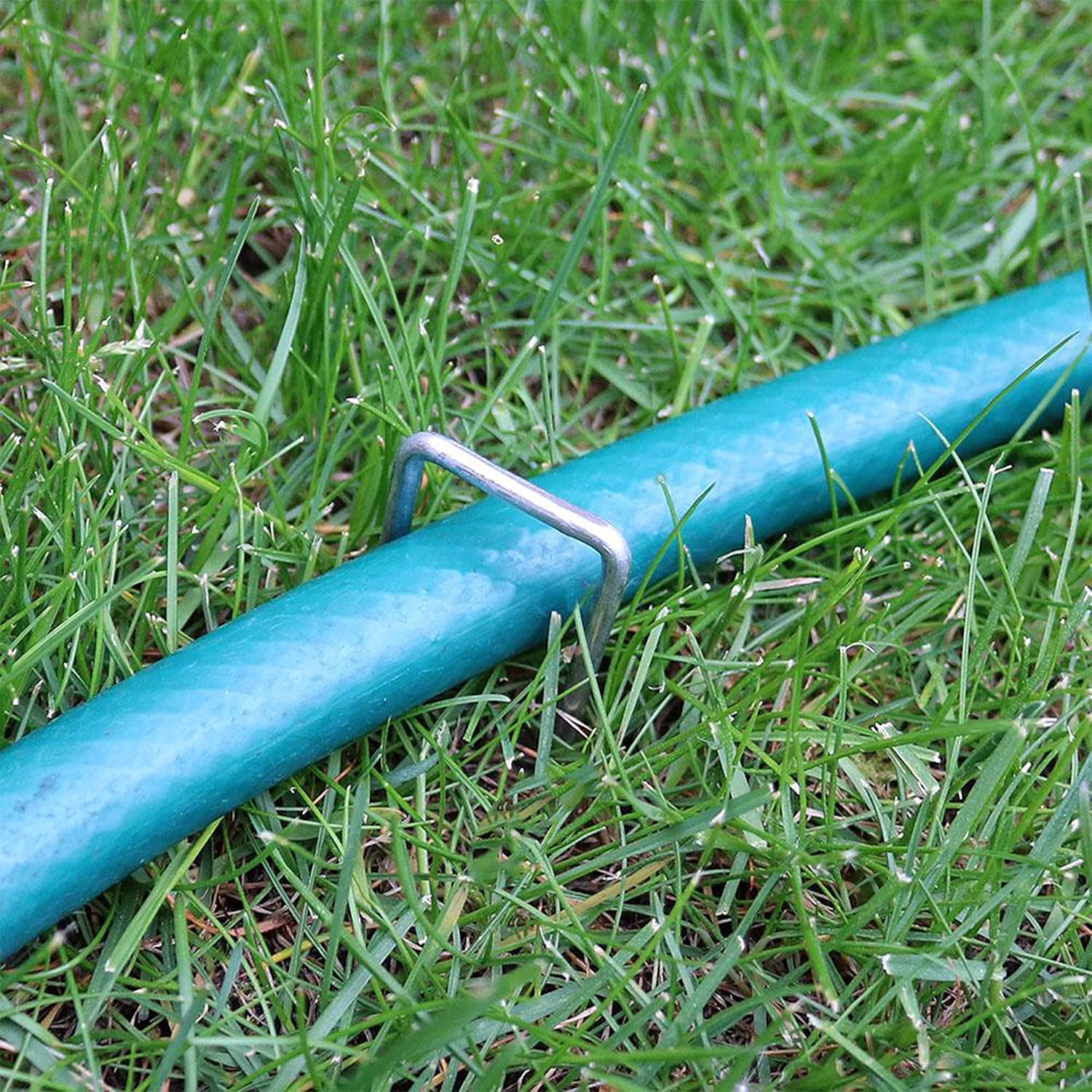 12" Galvanized Steel U-Shaped Garden Landscape Staples - 25 Pack