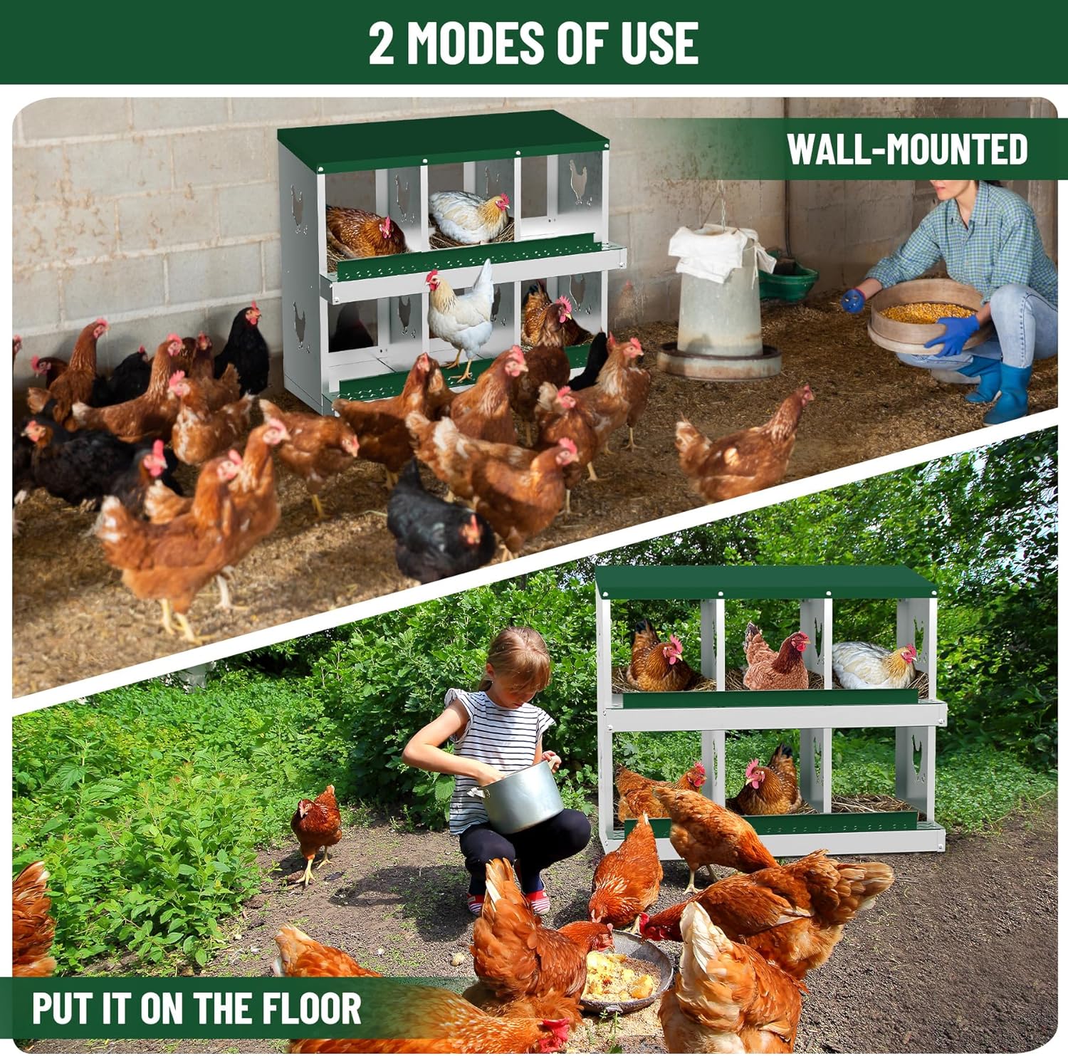 6/8/10 Holes Chicken Nesting Box Coop Chicken Egg Laying Boxes Egg Collection - Picture 62 of 85