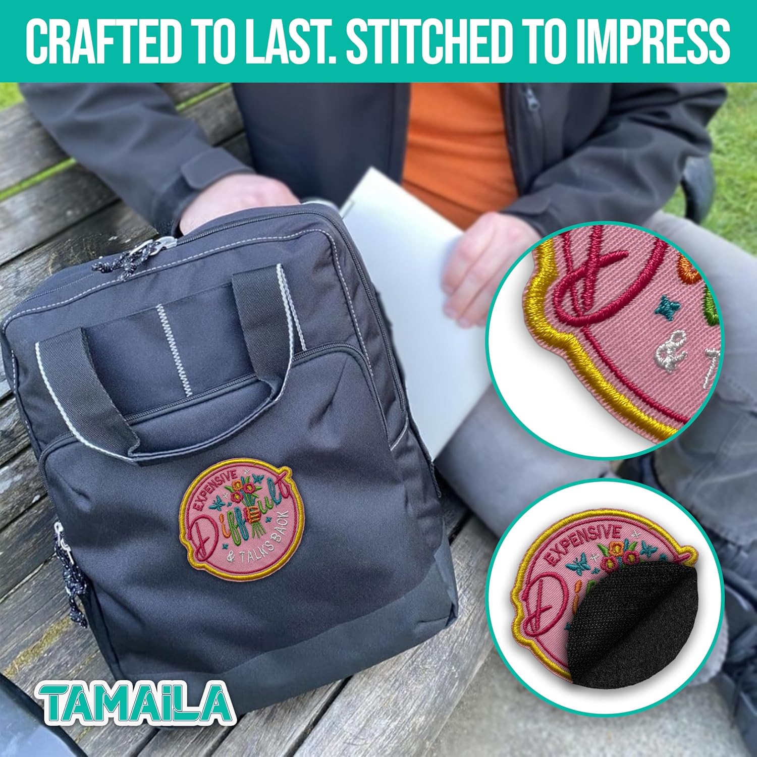 Expensive Difficult Talks Back Patch 3 Inches Saying Sarcastic, Support Women Cute Girly, Embroidered Hook and Loop Patches for Bags Vest Dog Harness, Tactical Military, DIY Accessories Mom Gifts image 4