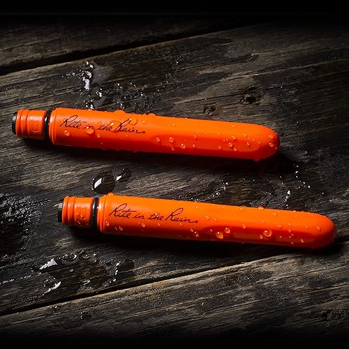 Miniatura 7 de Rite in the Rain Bolígrafo EDC para todo tipo de clima, POKKA naranja, paquete de 2 unidades, tinta negra de 0.031 in, punta fina (No. OR92)