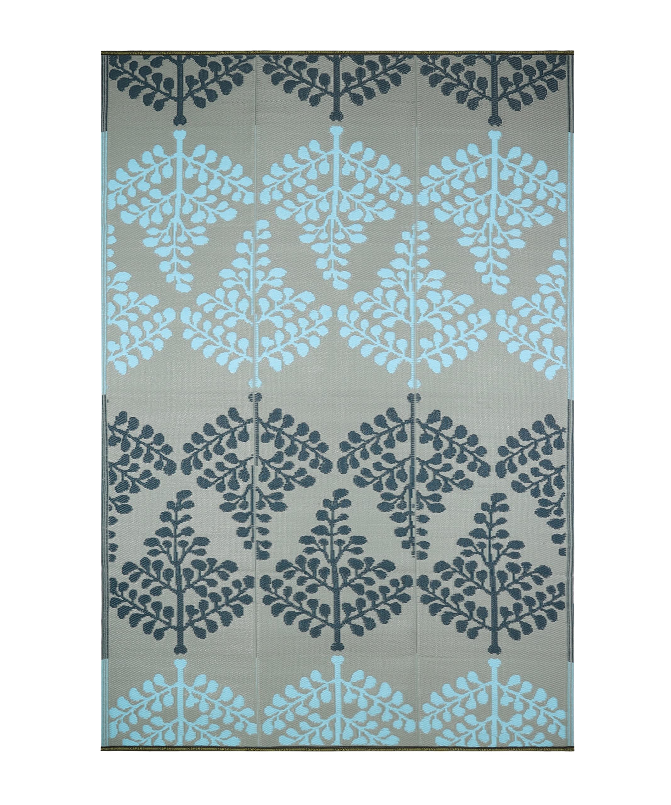 Sapana Carpet-Mats Chatai Mats for Home Multipurpose Foldable Reversible Rectangular Plastic Mat for Floor, Sleeping, Travel, Outdoor, Motif Blue & Grey 6 x 9 Feet (L 270 Cm X W 180 Cm, Polypropylene)-image-17