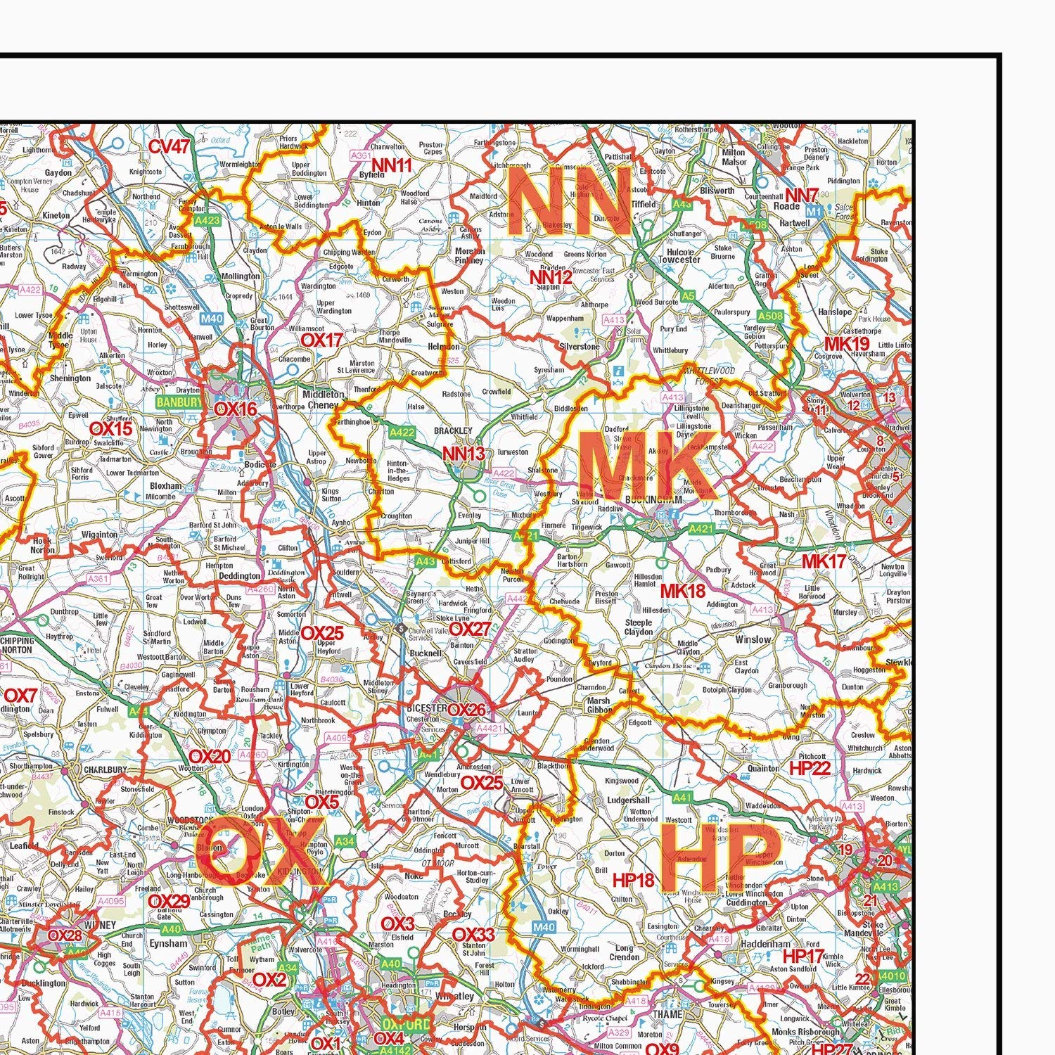 Northwest Postcode Map Size Large Map Of England XYZ Maps Postcode Sector Wall Map – North West ...