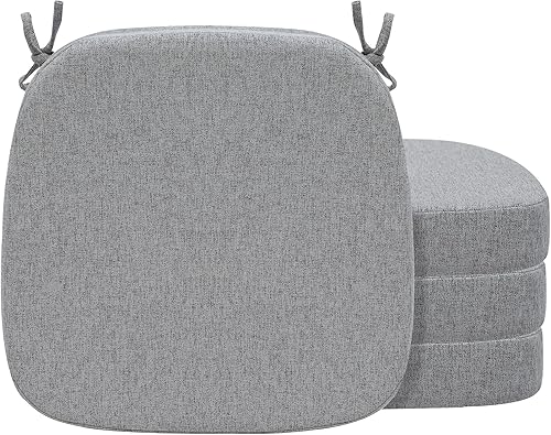 idee-home Juego de 4 cojines para sillas de comedor de 2.5 pulgadas de grosor, cojines para sillas de cocina, almohadillas para sillas de espuma