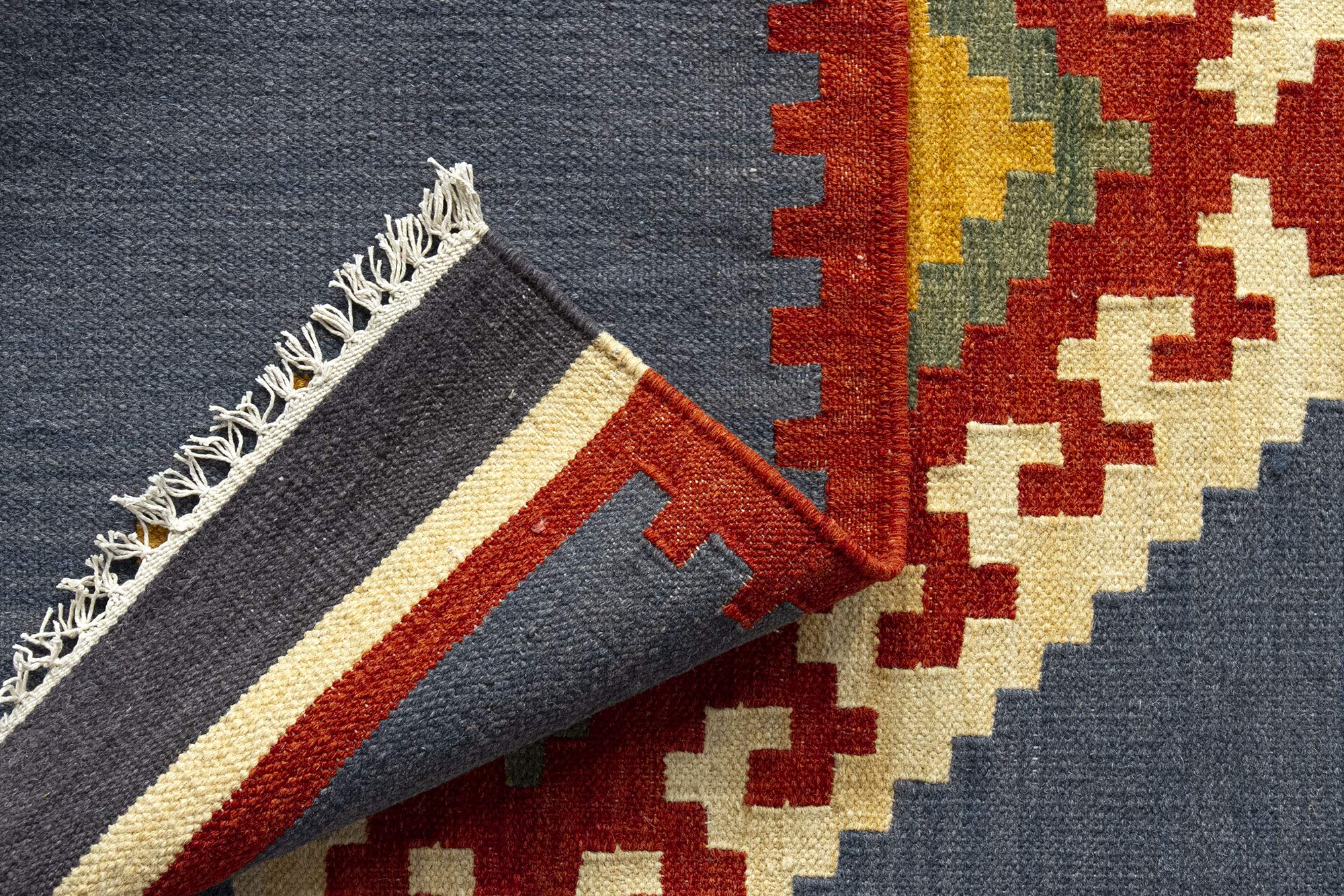 HAMID - Alfombra Kilim Lori con Diseño Moderno - 100% Lana - Alfombra Tejida a Mano - Alfombra de Pasillo, Salón, Dormitorio, Sala de Estar, Entrada (D.1, 170x110 cm)…
