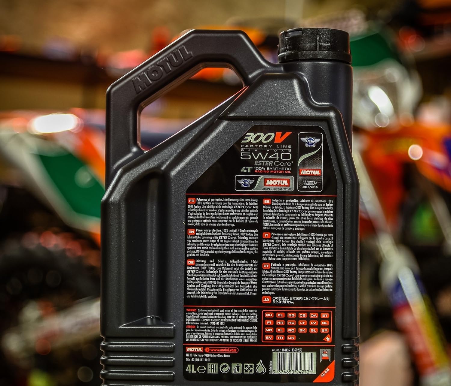 Motul 300V Factory Line Road Racing 10W40 4T Synthetic Racing Motor Oil with ESTER Core® Technology for Maximum Power and Protection 4L (5W40, 4L)