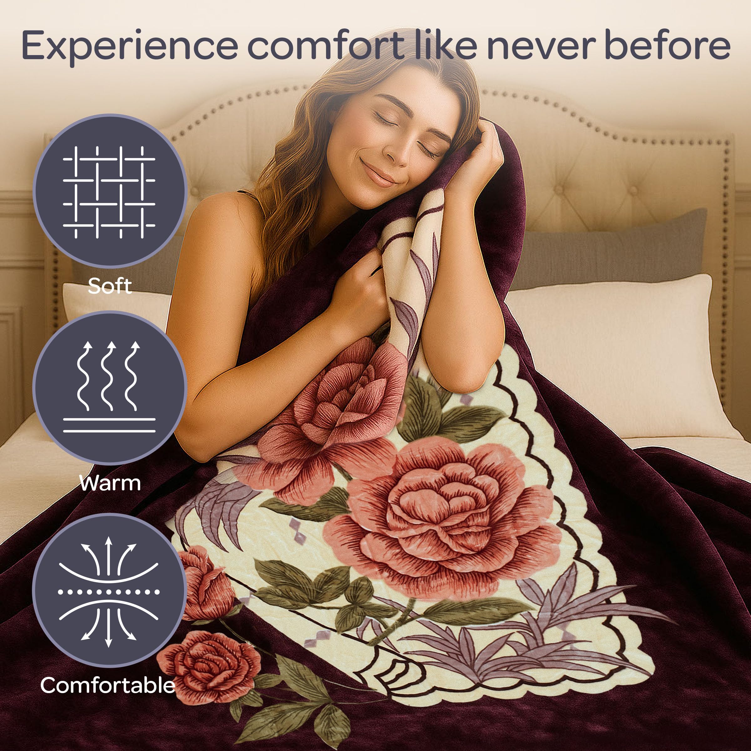 Lavish Home Heavy Thick Plush Mink Blanket, 8-Pound, Rose : Amazon