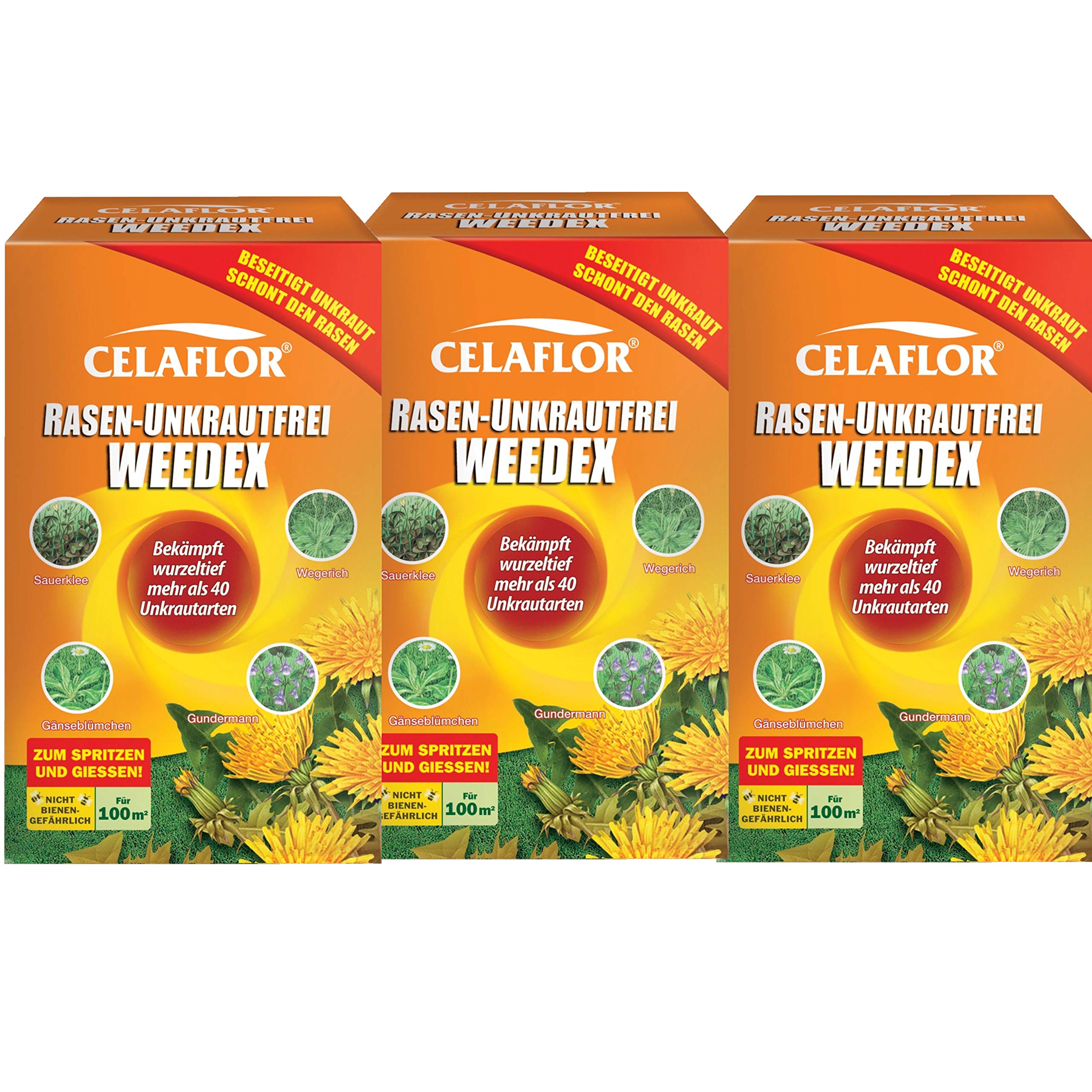 3 x 100 ml Rasen Unkrautfrei WEEDEX