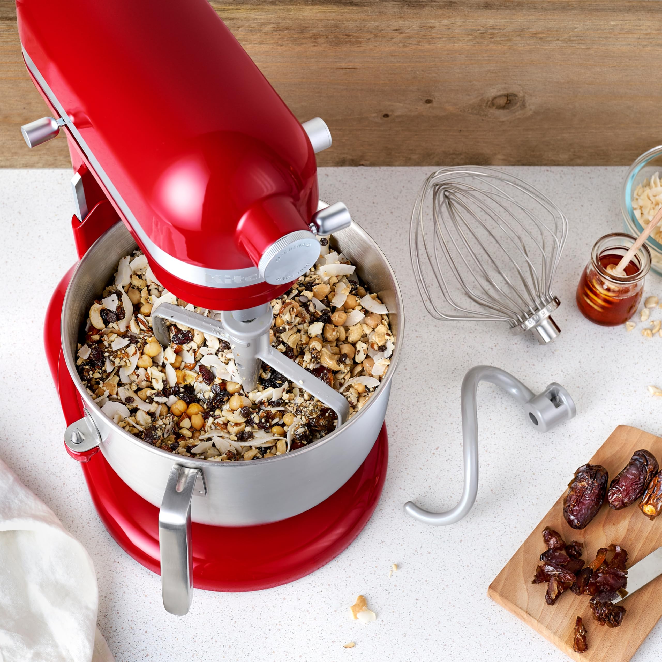 KitchenAid Batidora Amasadora Heavy Duty 6.6L, Engranajes Todo Metal, 11 Velocidades, Arranque Suave, Corte por Sobrecalentamiento, Bol 3 Puntos, Rojo Empire